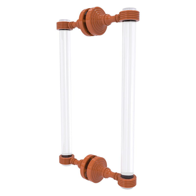 Pacific Grove Collection Back to Back Shower Door Pull with Grooved Accents