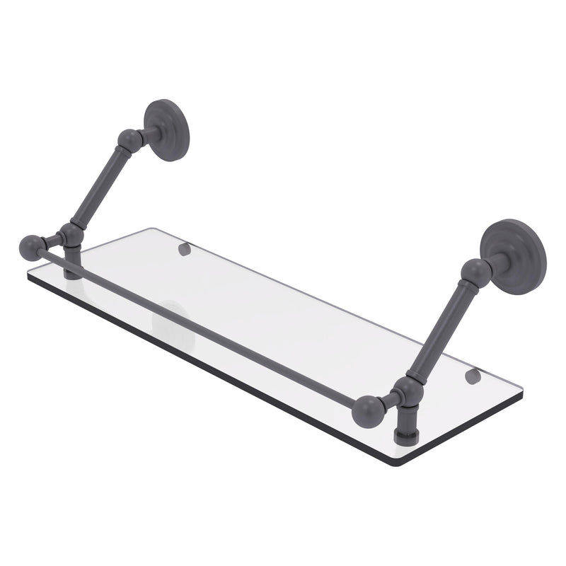 Prestige Que New Floating Glass Shelf with Gallery Rail