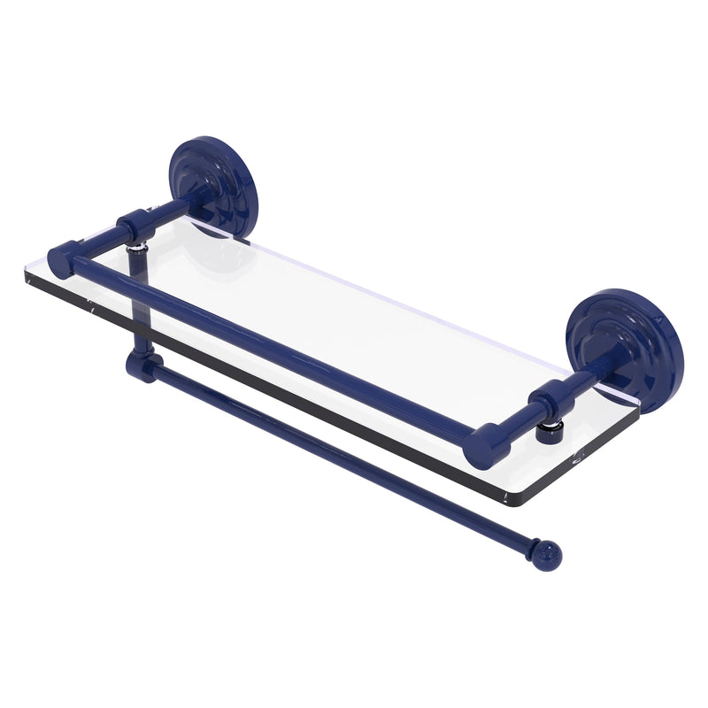 Prestige Que New Paper Towel Holder with Gallery Glass Shelf