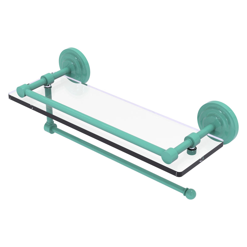 Prestige Que New Paper Towel Holder with Gallery Glass Shelf