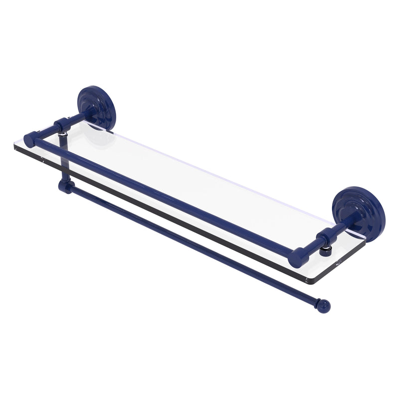 Prestige Que New Paper Towel Holder with Gallery Glass Shelf