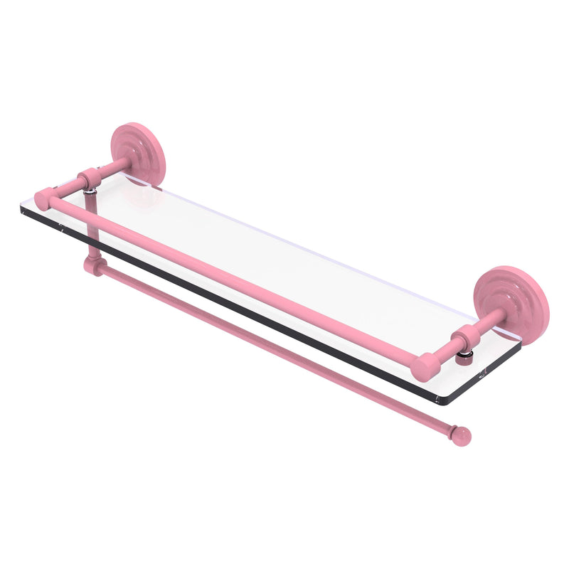 Prestige Que New Paper Towel Holder with Gallery Glass Shelf