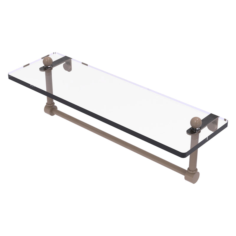 Prestige Regal Collection Glass Vanity Shelf with Integrated Towel Bar