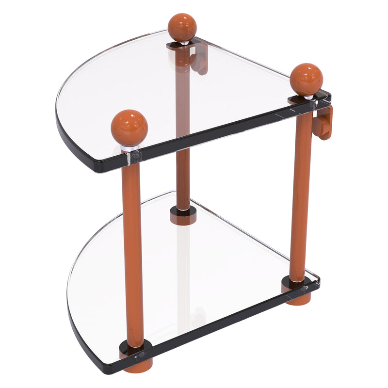 Two Tier Corner Glass Shelf