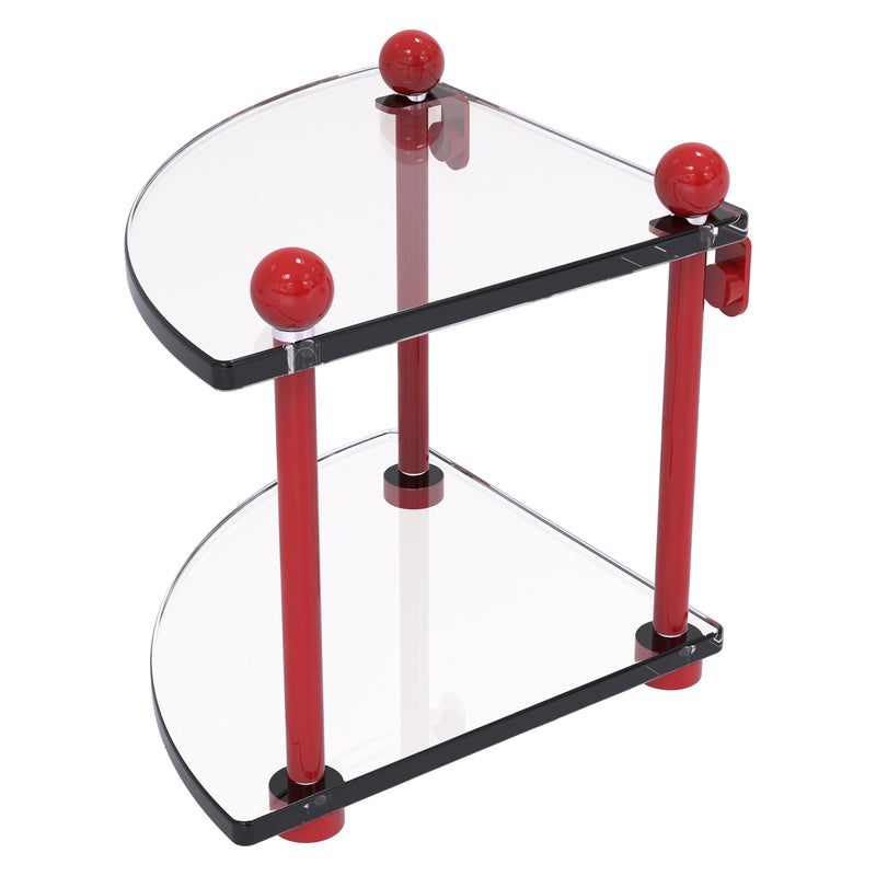 Two Tier Corner Glass Shelf