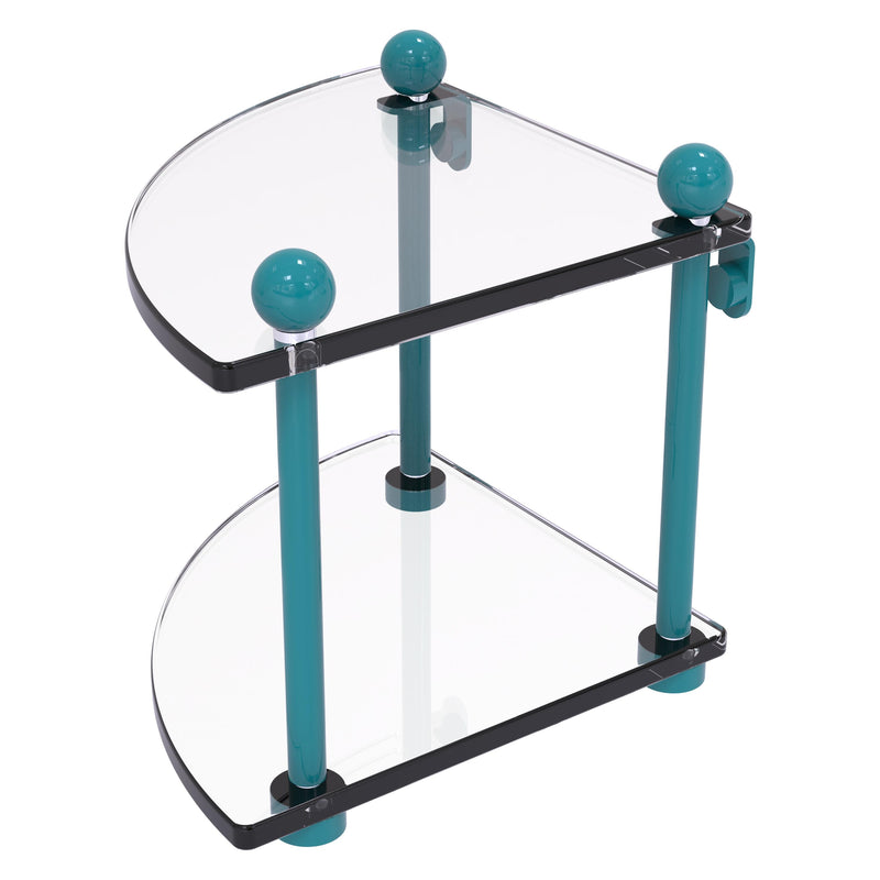 Two Tier Corner Glass Shelf