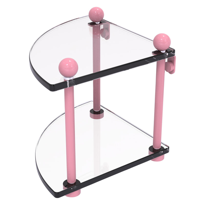 Two Tier Corner Glass Shelf