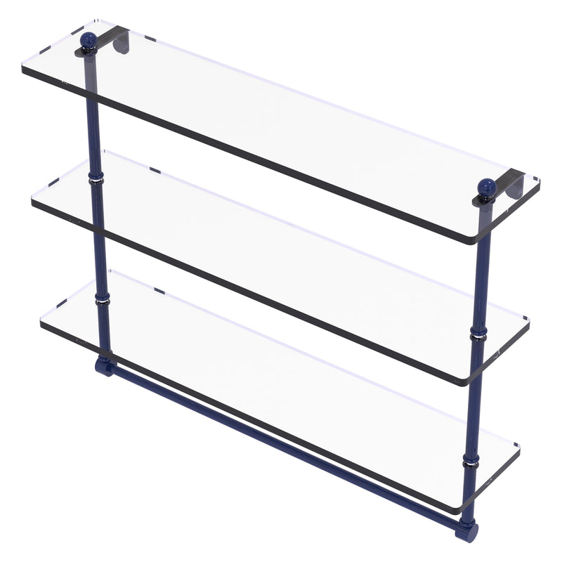 Prestige Regal Collection Triple Tiered Glass Shelf with Integrated Towel Bar