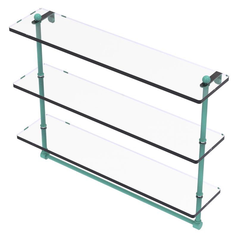 Prestige Regal Collection Triple Tiered Glass Shelf with Integrated Towel Bar