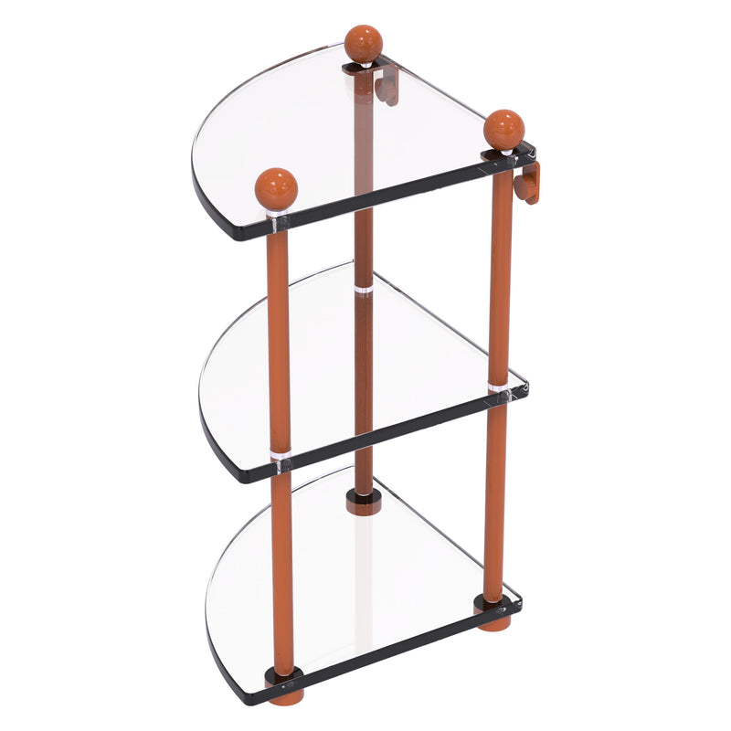 Three Tier Corner Glass Shelf