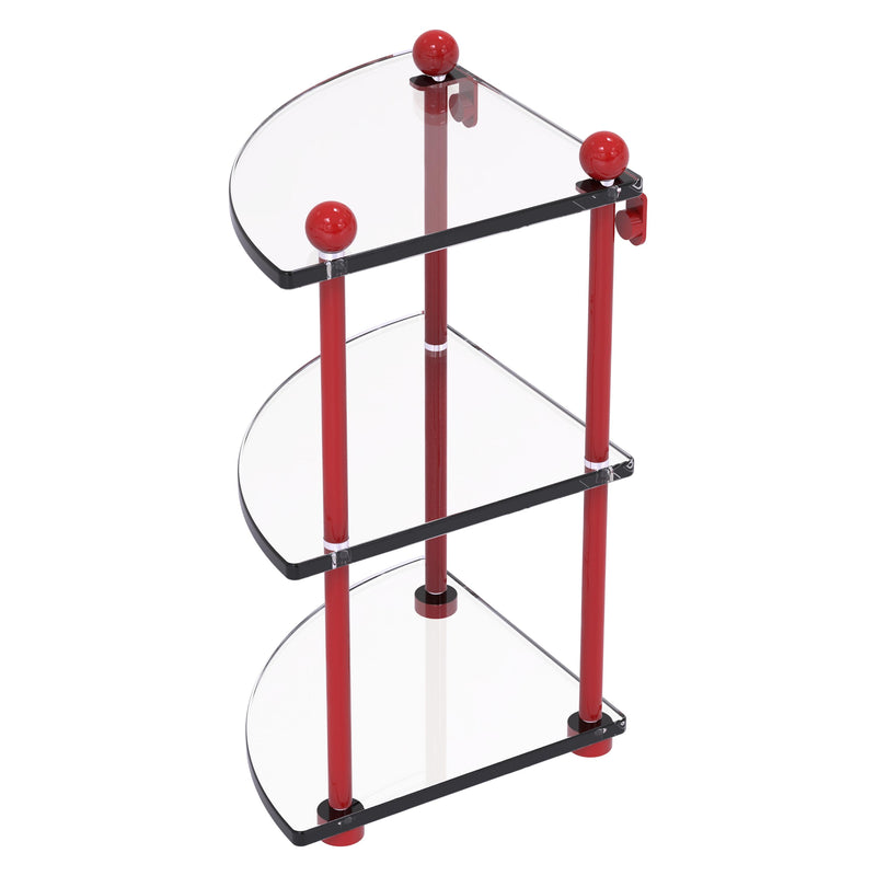 Three Tier Corner Glass Shelf