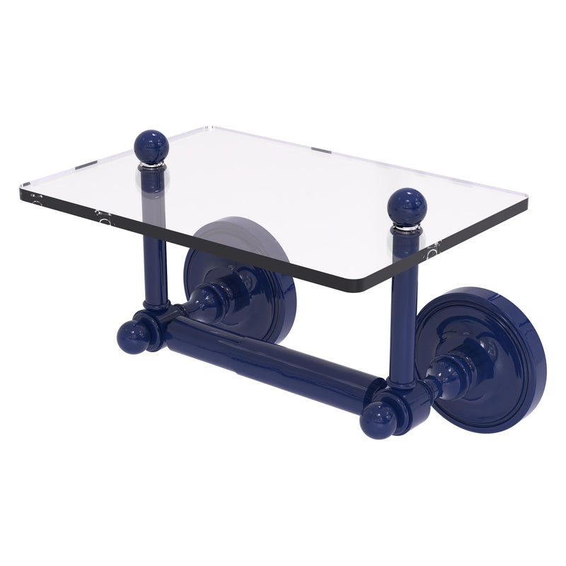 Prestige Regal Collection Two Post Toilet Tissue Holder with Glass Shelf