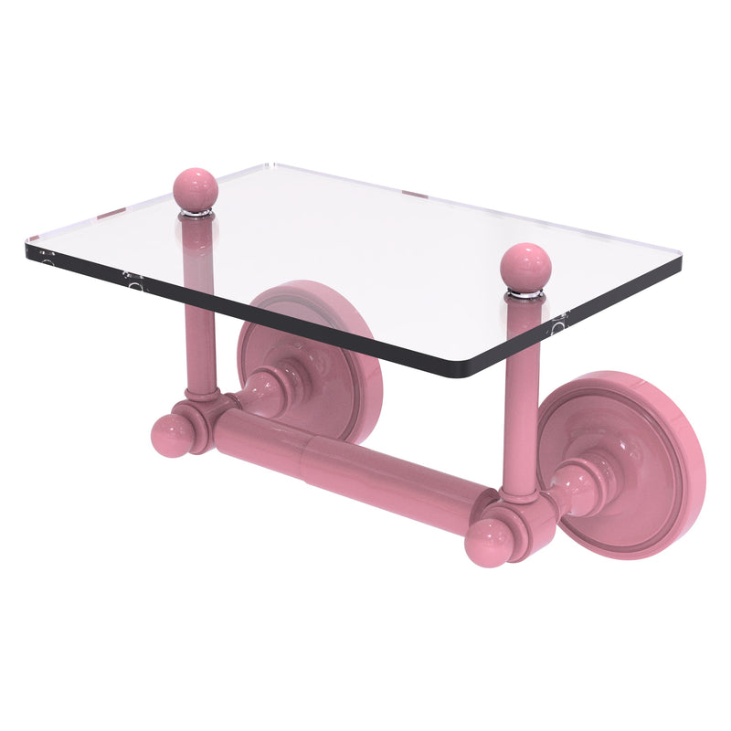 Prestige Regal Collection Two Post Toilet Tissue Holder with Glass Shelf