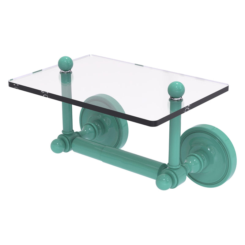 Prestige Regal Collection Two Post Toilet Tissue Holder with Glass Shelf