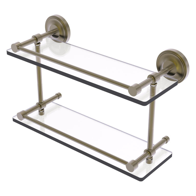 Prestige Regal Collection Double Glass Shelf with Gallery Rail