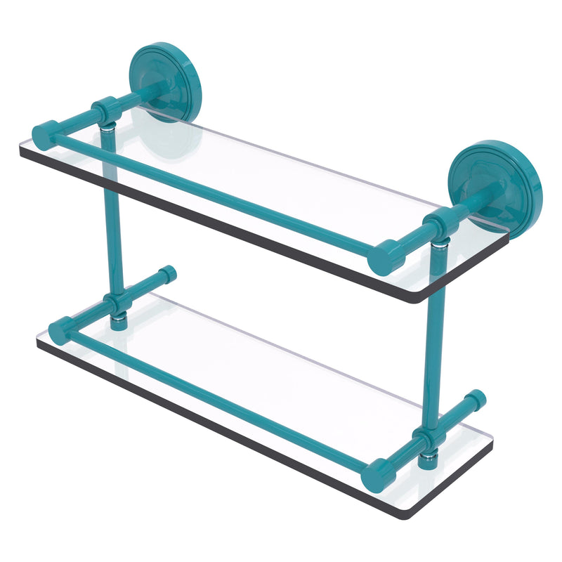 Prestige Regal Collection Double Glass Shelf with Gallery Rail