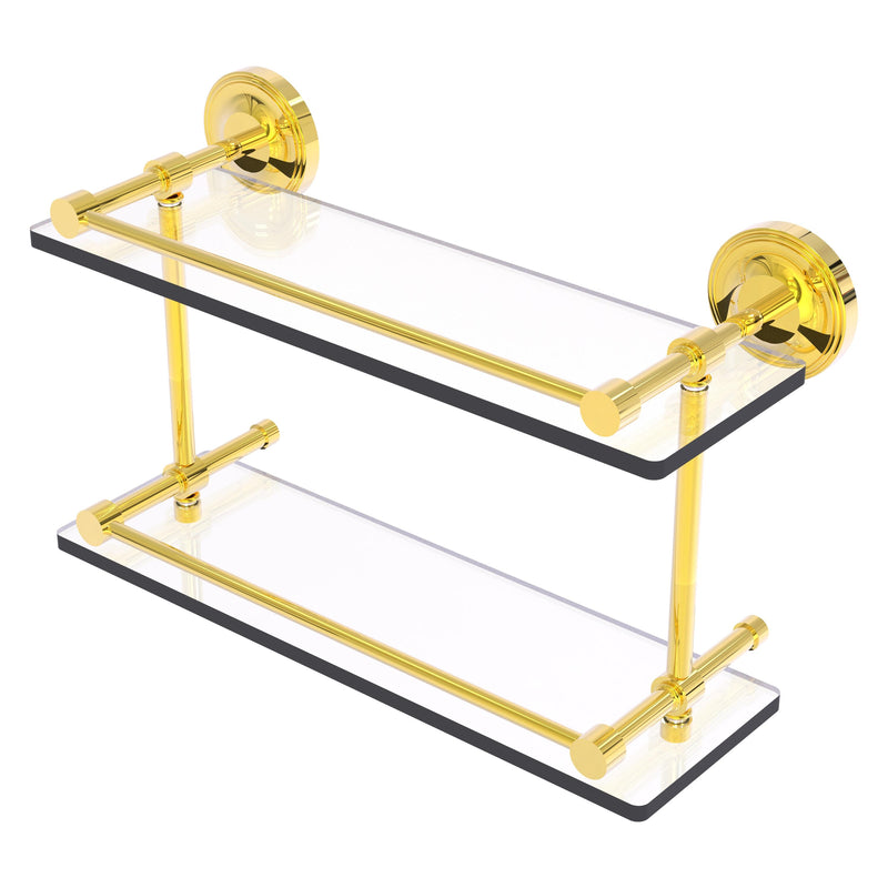 Prestige Regal Collection Double Glass Shelf with Gallery Rail