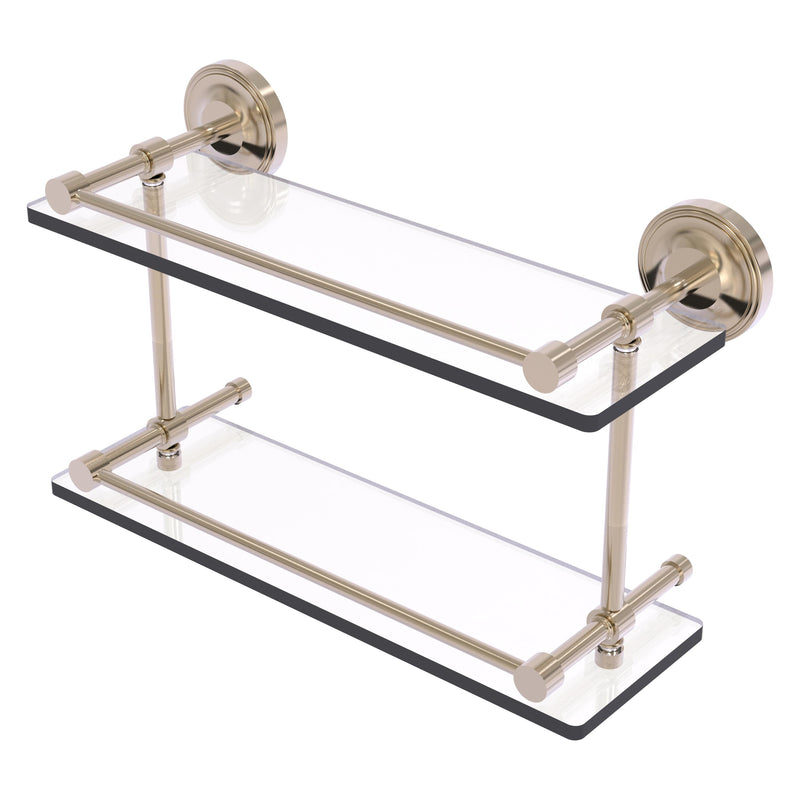 Prestige Regal Collection Double Glass Shelf with Gallery Rail