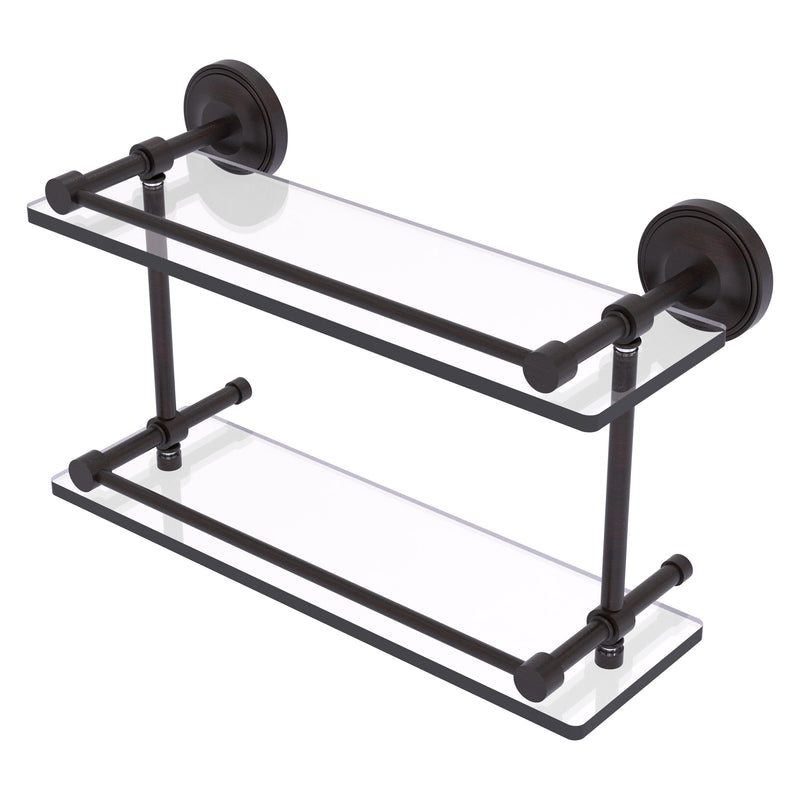 Prestige Regal Collection Double Glass Shelf with Gallery Rail