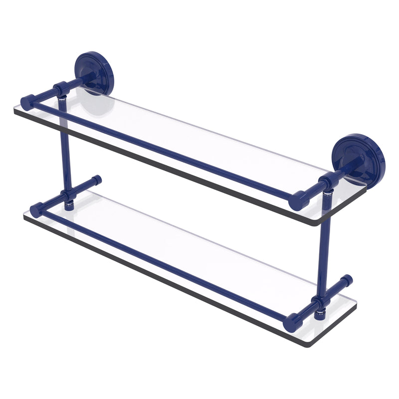 Prestige Regal Collection Double Glass Shelf with Gallery Rail