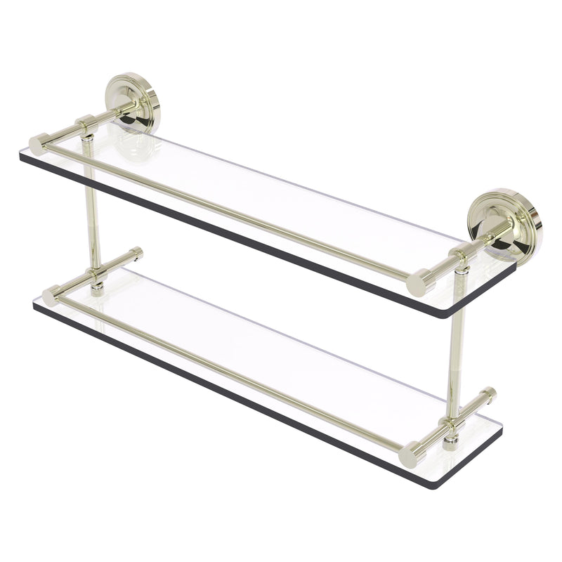 Prestige Regal Collection Double Glass Shelf with Gallery Rail