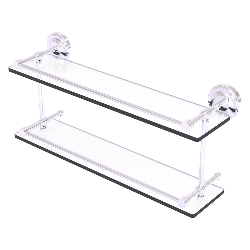 Prestige Regal Collection Double Glass Shelf with Gallery Rail