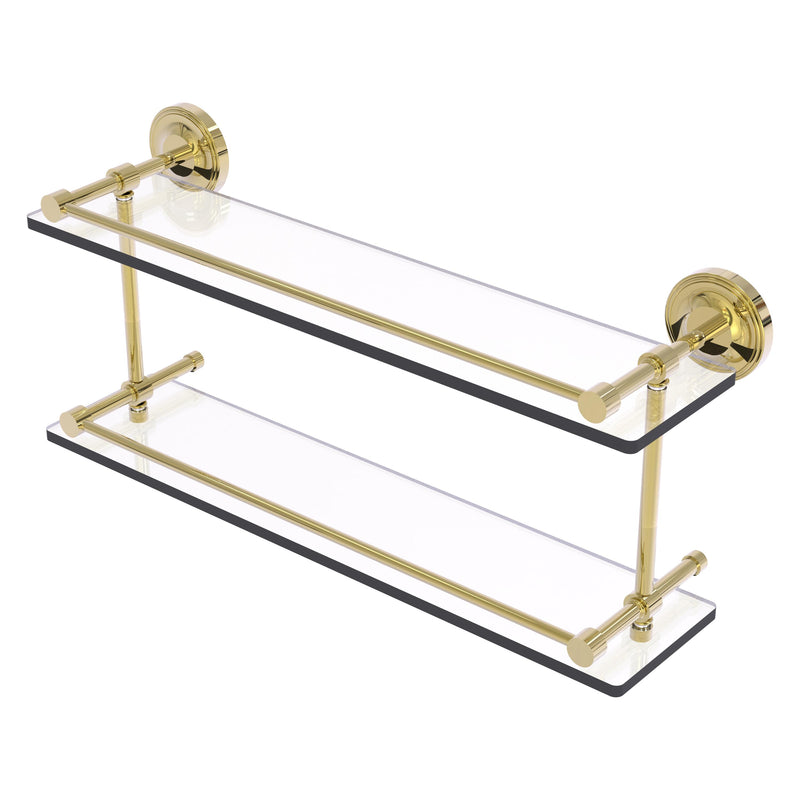 Prestige Regal Collection Double Glass Shelf with Gallery Rail