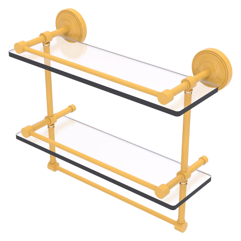 Prestige Regal Collection Gallery Rail Double Glass Shelf with Towel Bar