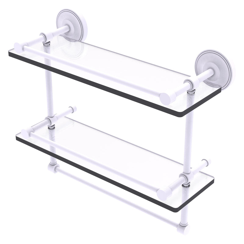 Prestige Regal Collection Gallery Rail Double Glass Shelf with Towel Bar