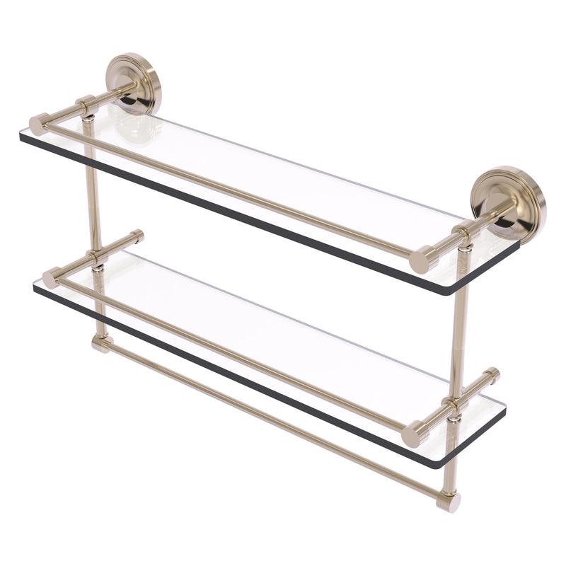 Prestige Regal Collection Gallery Rail Double Glass Shelf with Towel Bar