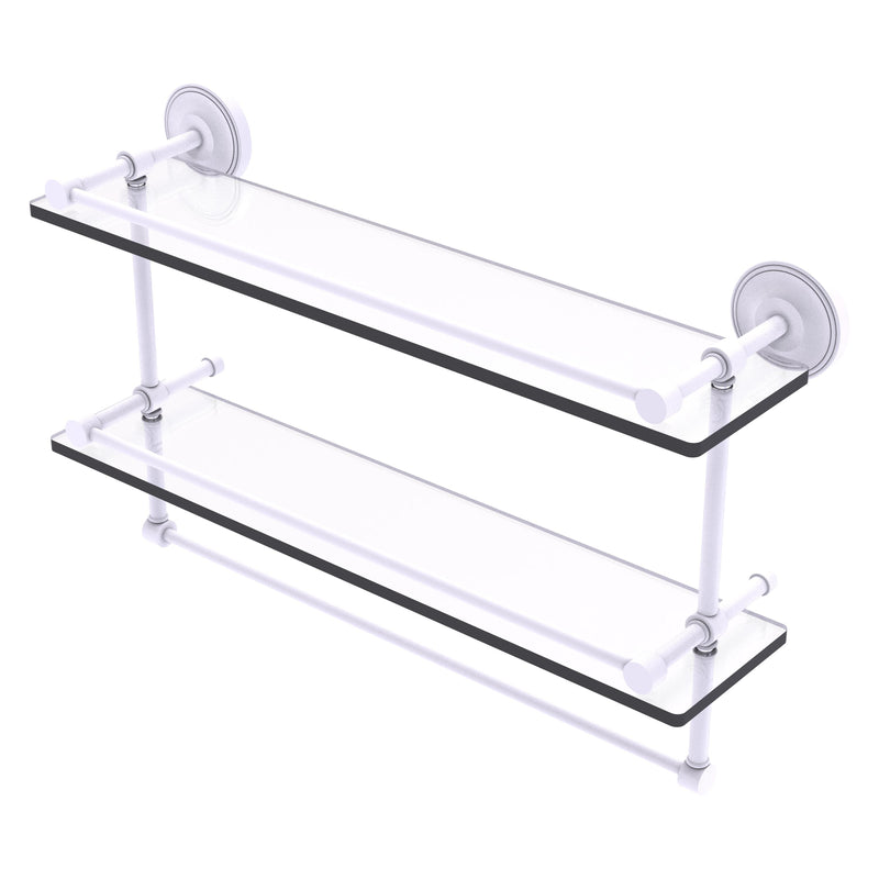 Prestige Regal Collection Gallery Rail Double Glass Shelf with Towel Bar