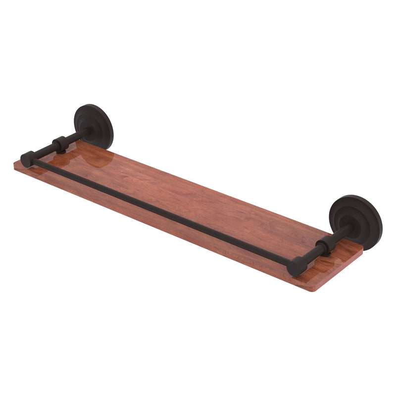 Que New Collection Solid IPE Ironwood Shelf with Gallery Rail