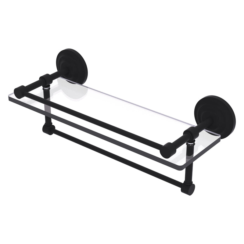 Que New Collection Gallery Rail Glass Shelf with Towel Bar