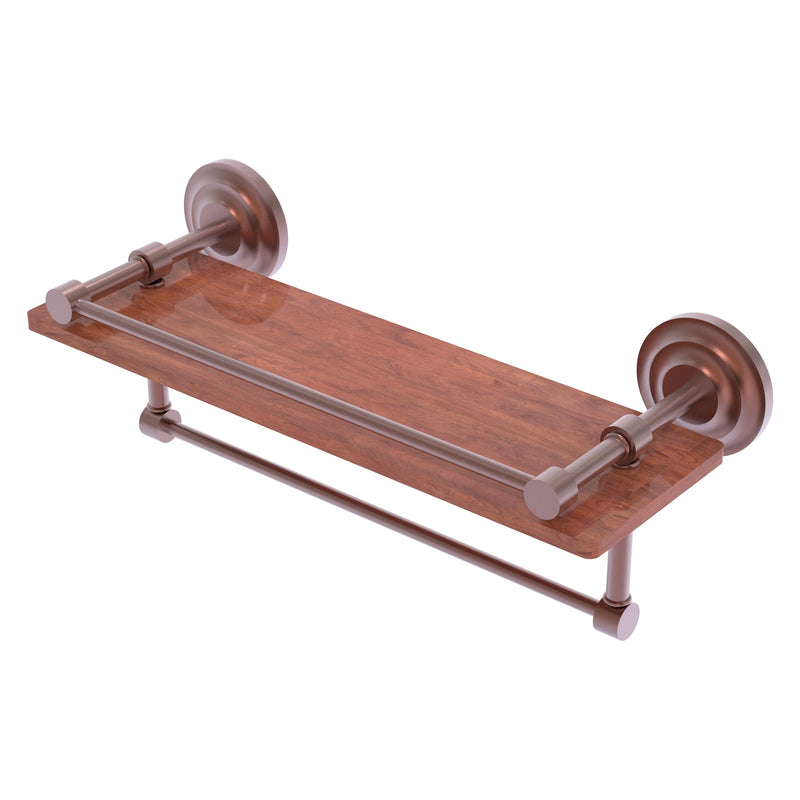 Que New Collection IPE Ironwood Shelf with Gallery Rail and Towel Bar