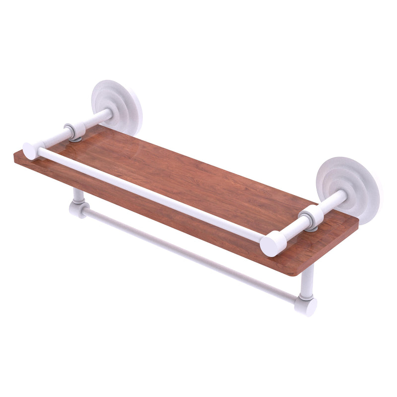 Que New Collection IPE Ironwood Shelf with Gallery Rail and Towel Bar