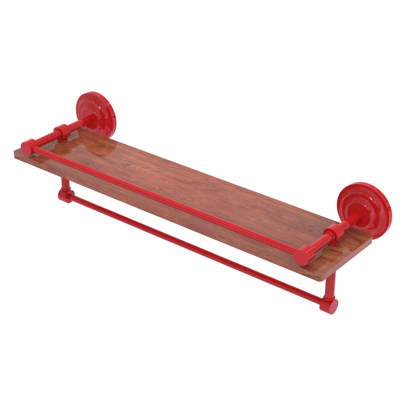 Que New Collection IPE Ironwood Shelf with Gallery Rail and Towel Bar