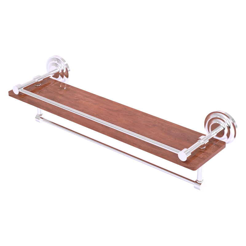 Que New Collection IPE Ironwood Shelf with Gallery Rail and Towel Bar