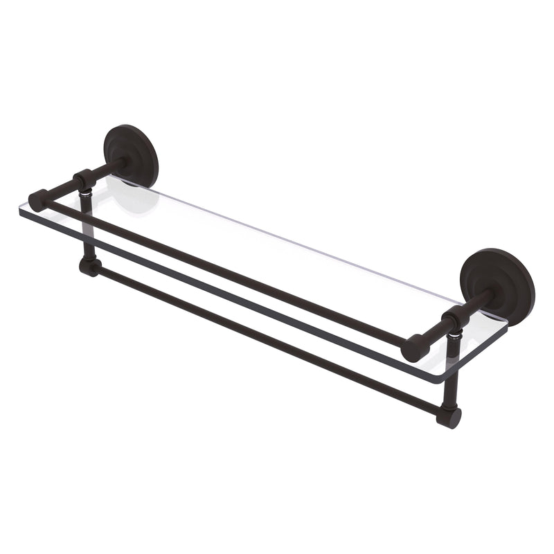 Que New Collection Gallery Rail Glass Shelf with Towel Bar