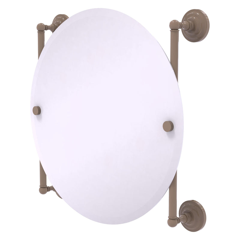 Que New Collection Round Frameless Rail Mounted Mirror