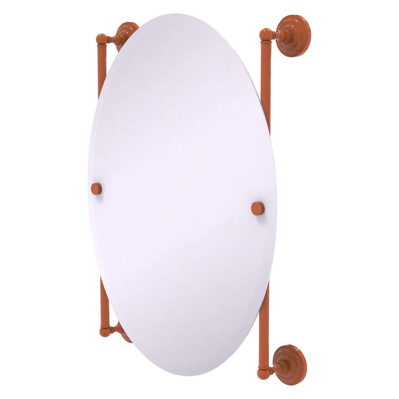 Que New Collection Oval Frameless Rail Mounted Mirror