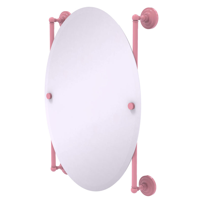 Que New Collection Oval Frameless Rail Mounted Mirror