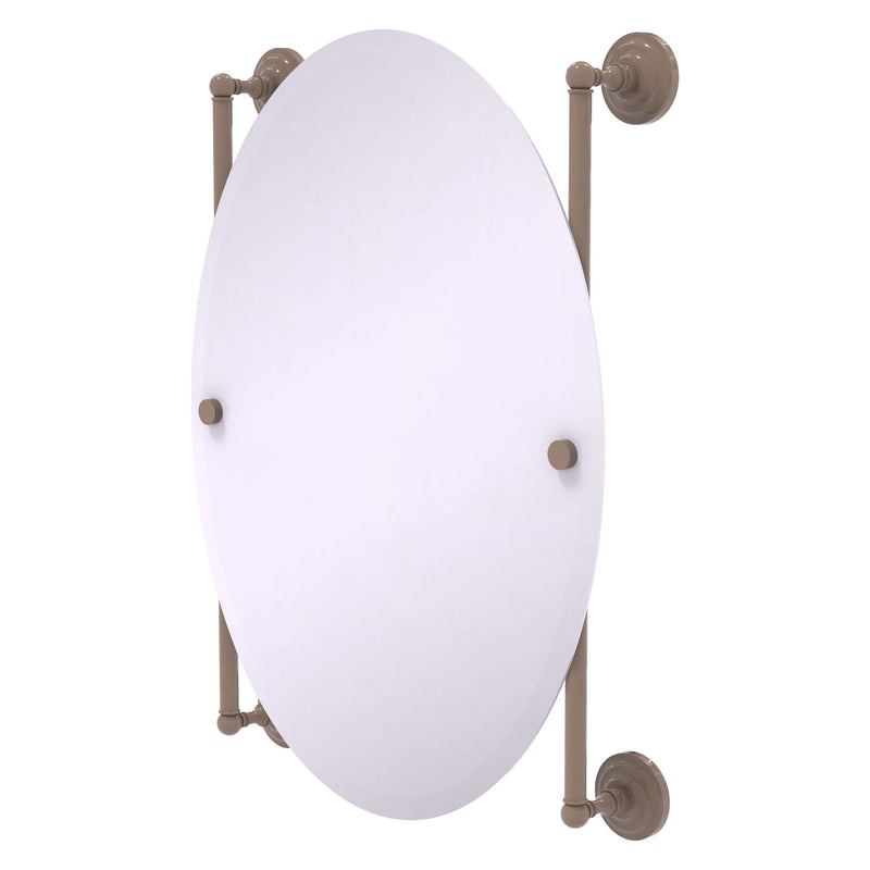 Que New Collection Oval Frameless Rail Mounted Mirror