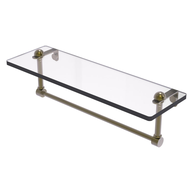 Glass Vanity Shelf with Integrated Towel Bar