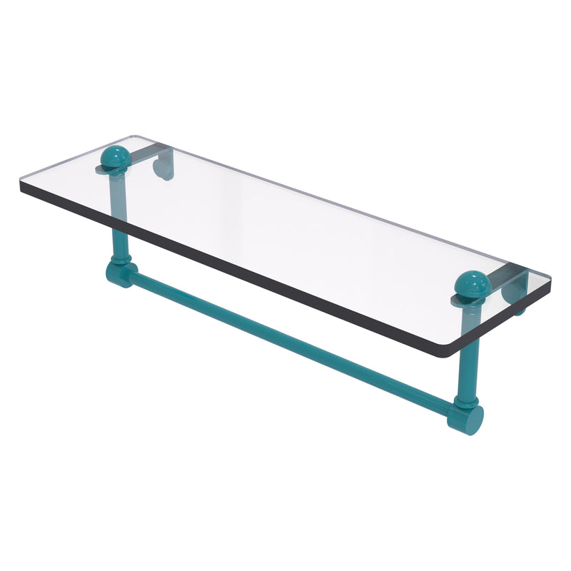 Glass Vanity Shelf with Integrated Towel Bar