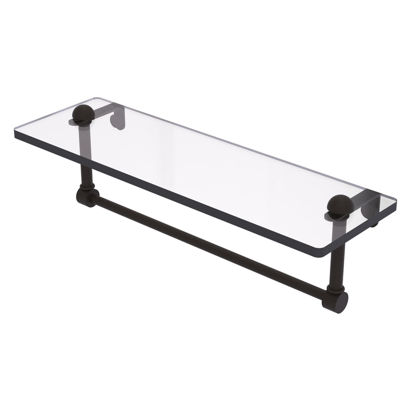 Glass Vanity Shelf with Integrated Towel Bar