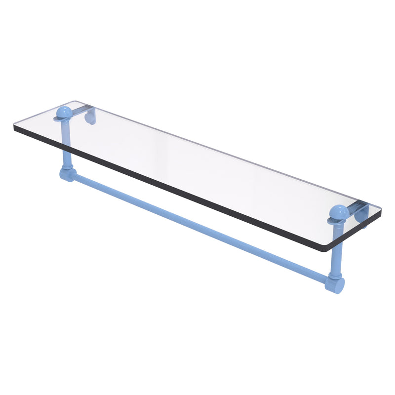 Glass Vanity Shelf with Integrated Towel Bar