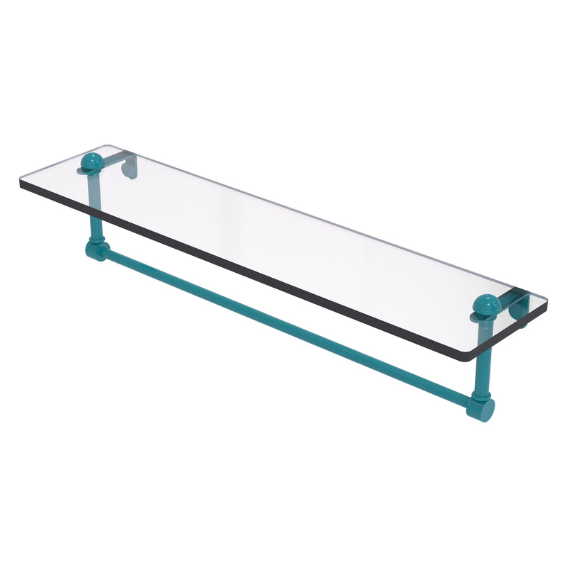 Glass Vanity Shelf with Integrated Towel Bar