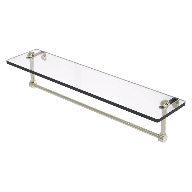 Glass Vanity Shelf with Integrated Towel Bar