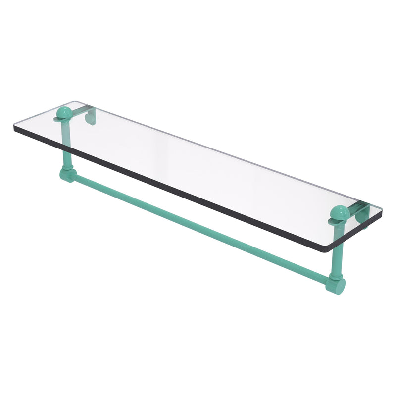 Glass Vanity Shelf with Integrated Towel Bar