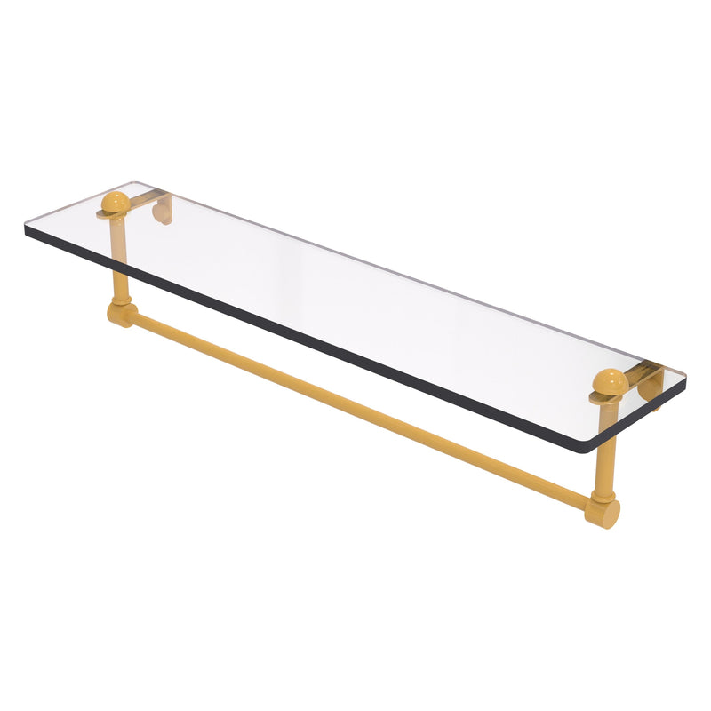 Glass Vanity Shelf with Integrated Towel Bar